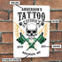Skull and Tattoo Studio Metal Sign 07740