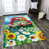 Red truck with flowers Farm Area Rug 07327