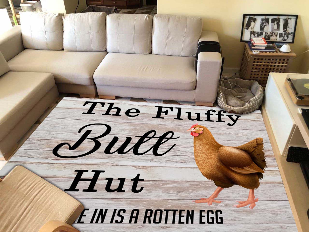The Fluffy Butt Hut Area Rug 06495