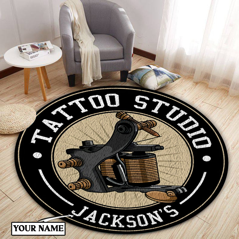 Personalized Tattoo Studio Round Rug 08348