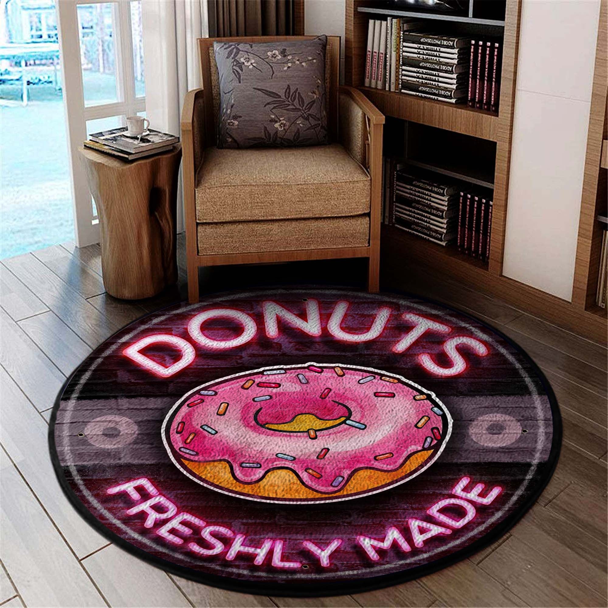 Donuts Freshly Made Round Mat 06364