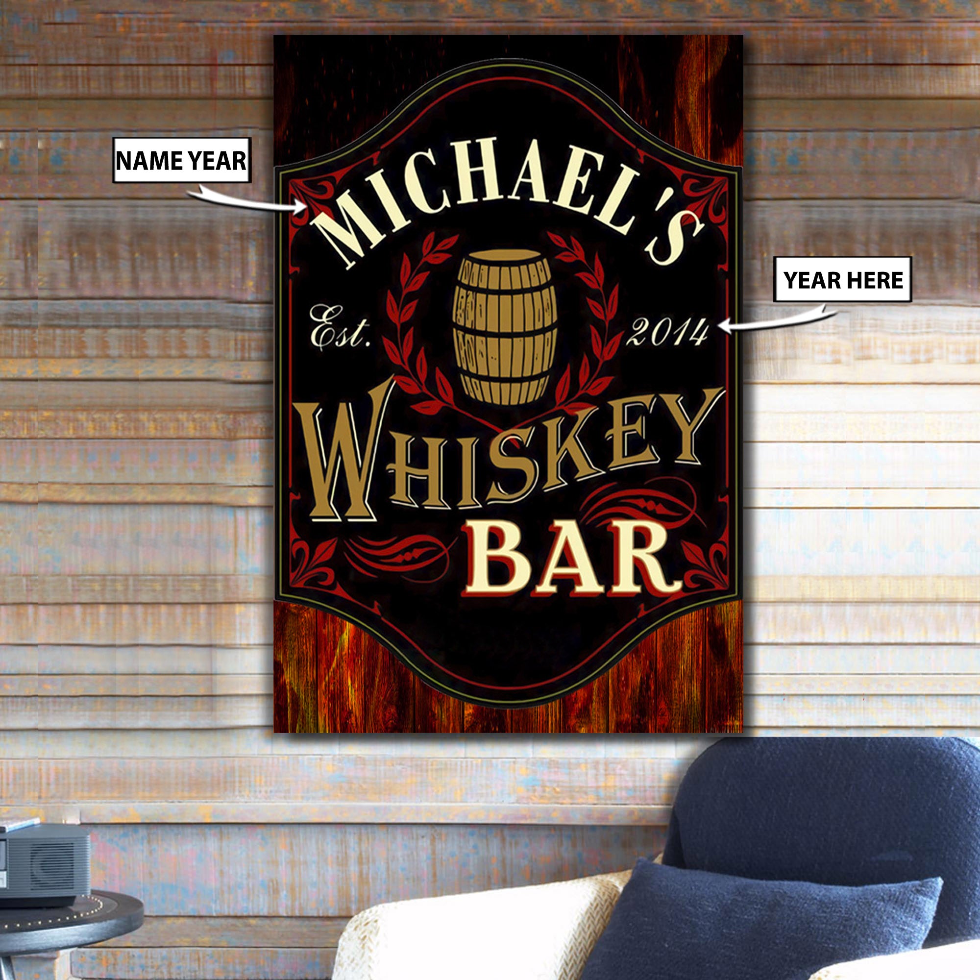 Personalized Bar Metal Sign 07893
