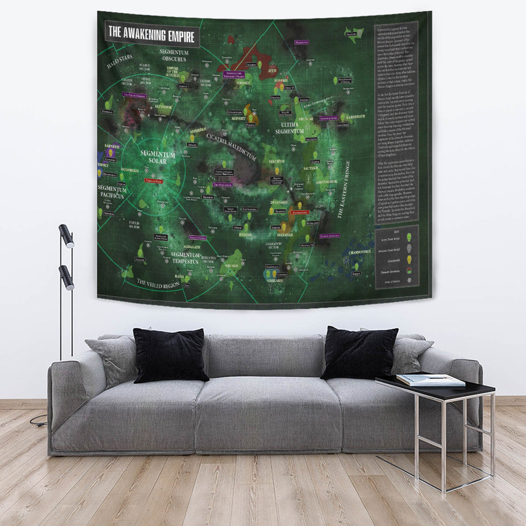 WH 40k Map of Necron Dynasty locations across the Milky Way Galaxy Tapestry 06175