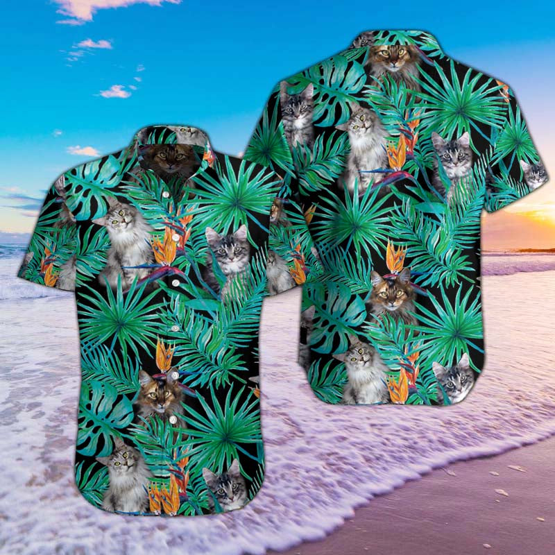 Maincoon Cat Hawaii Shirts 06652