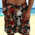 In Bloom Floral Skull Shorts 08080