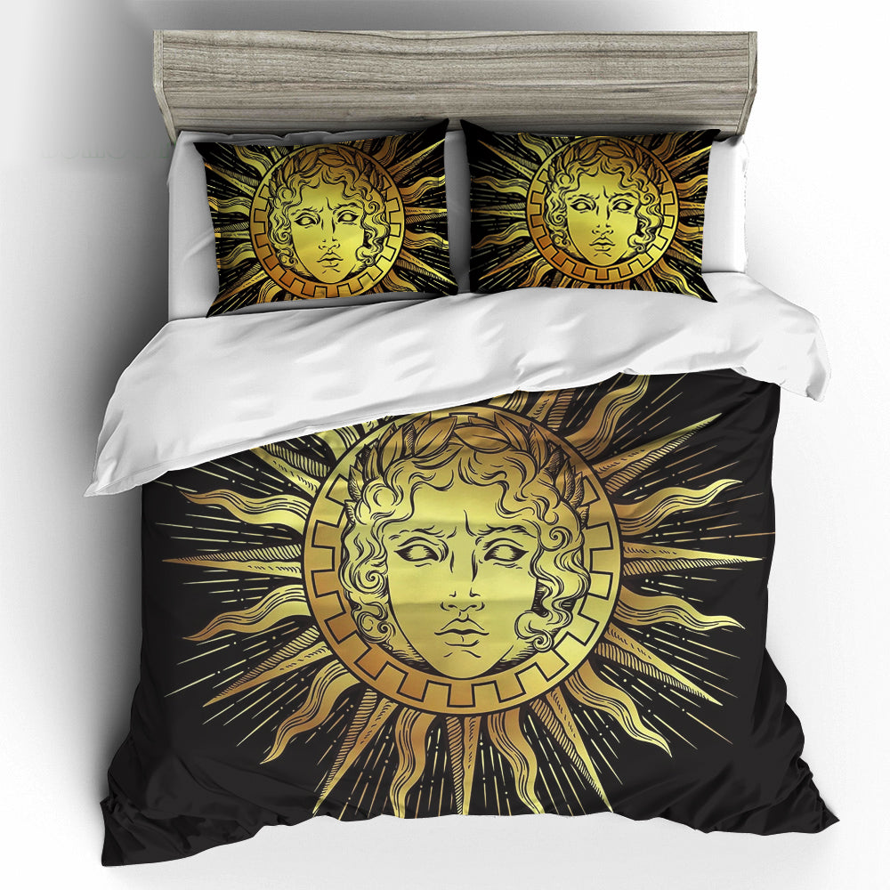 Antique Sun Face of The Greek Apollo God Bedding set 06062