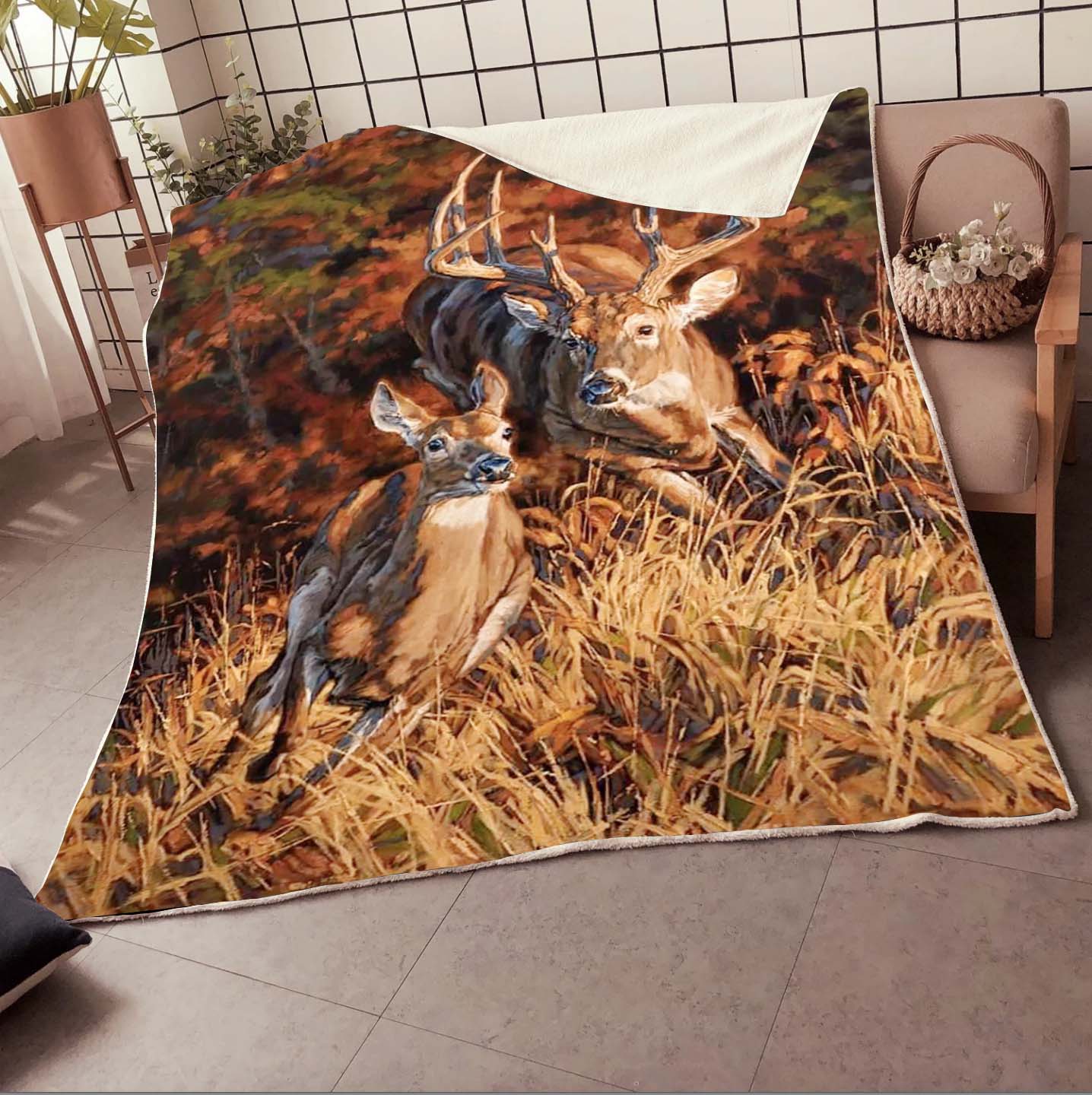 Hunting Deer Art Blanket 06547