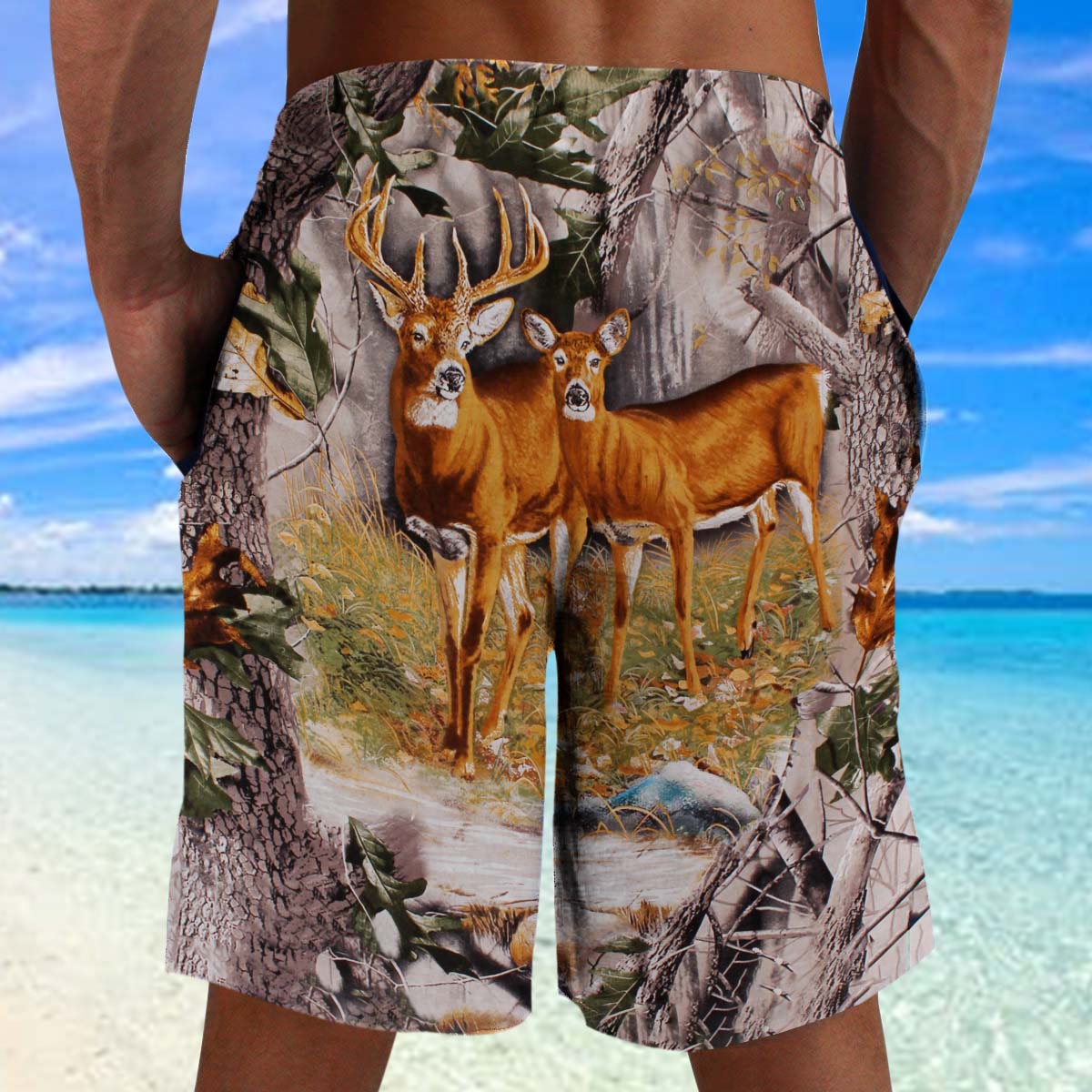 Hunting Deer Camo 3D Shorts 06560