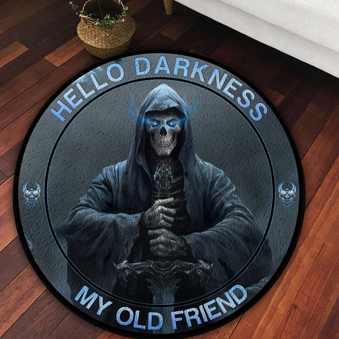 Skull Grim Reaper Hello Darkness Doormat 09990