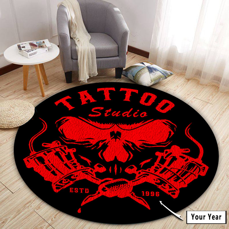 Personalized Tattoo Studio Round Mat 08028