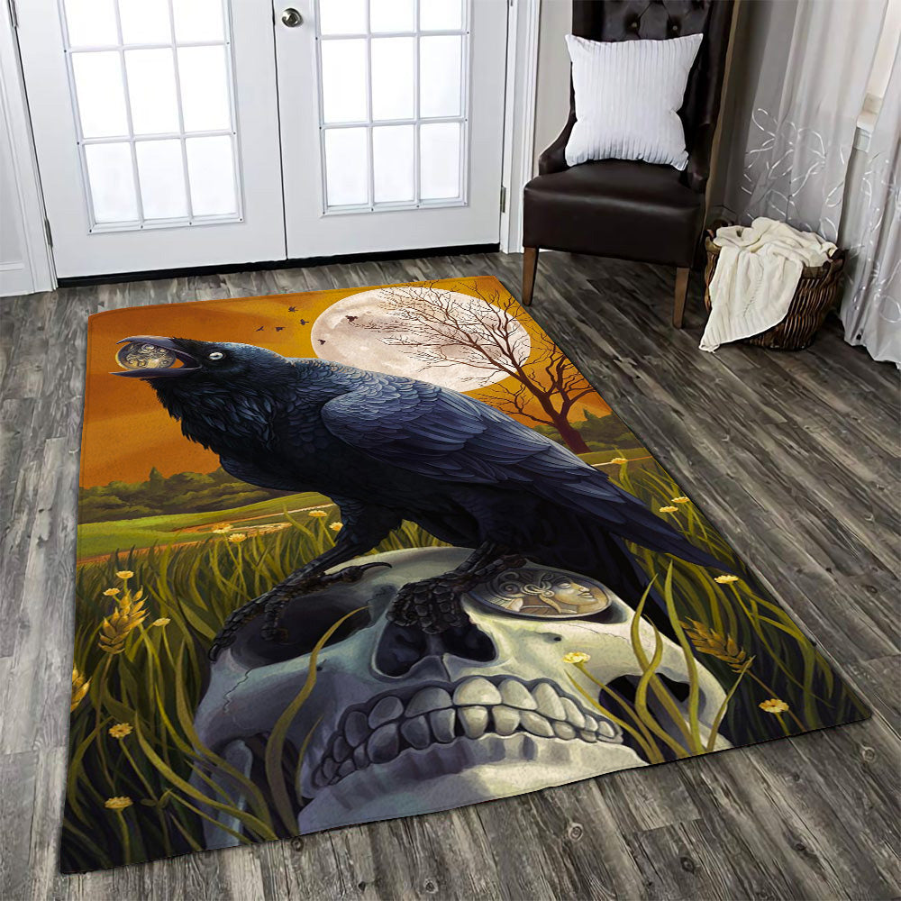 Skull Gothic Area Rug Carpet 04826