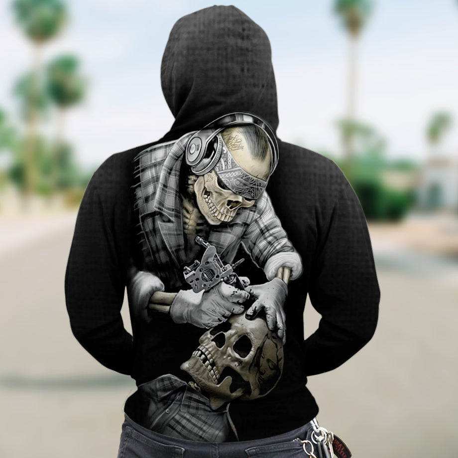 3D Zip Hoodie_Skull Tattoo Artist