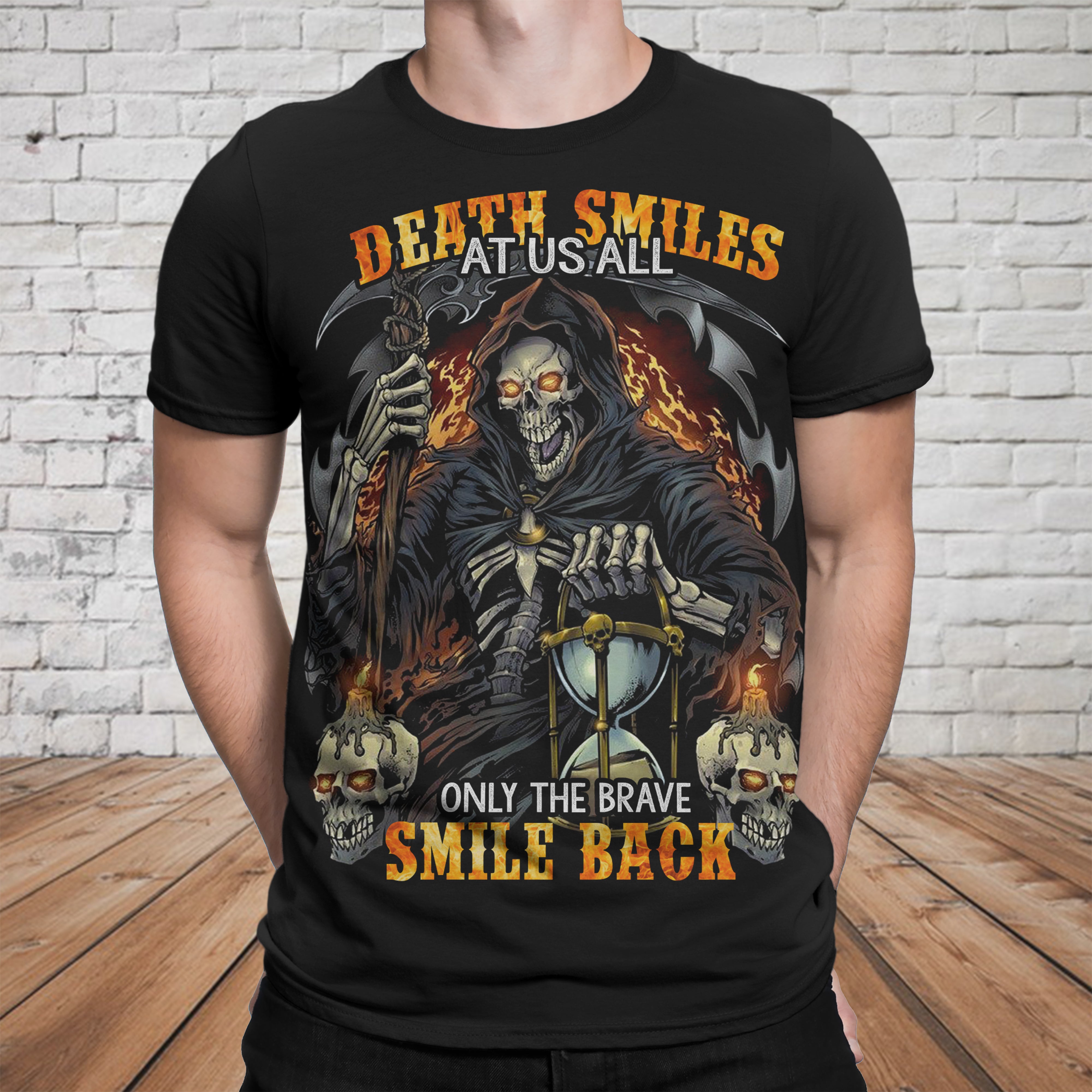Skull 3D T-shirt_Only The Brave Smile Back