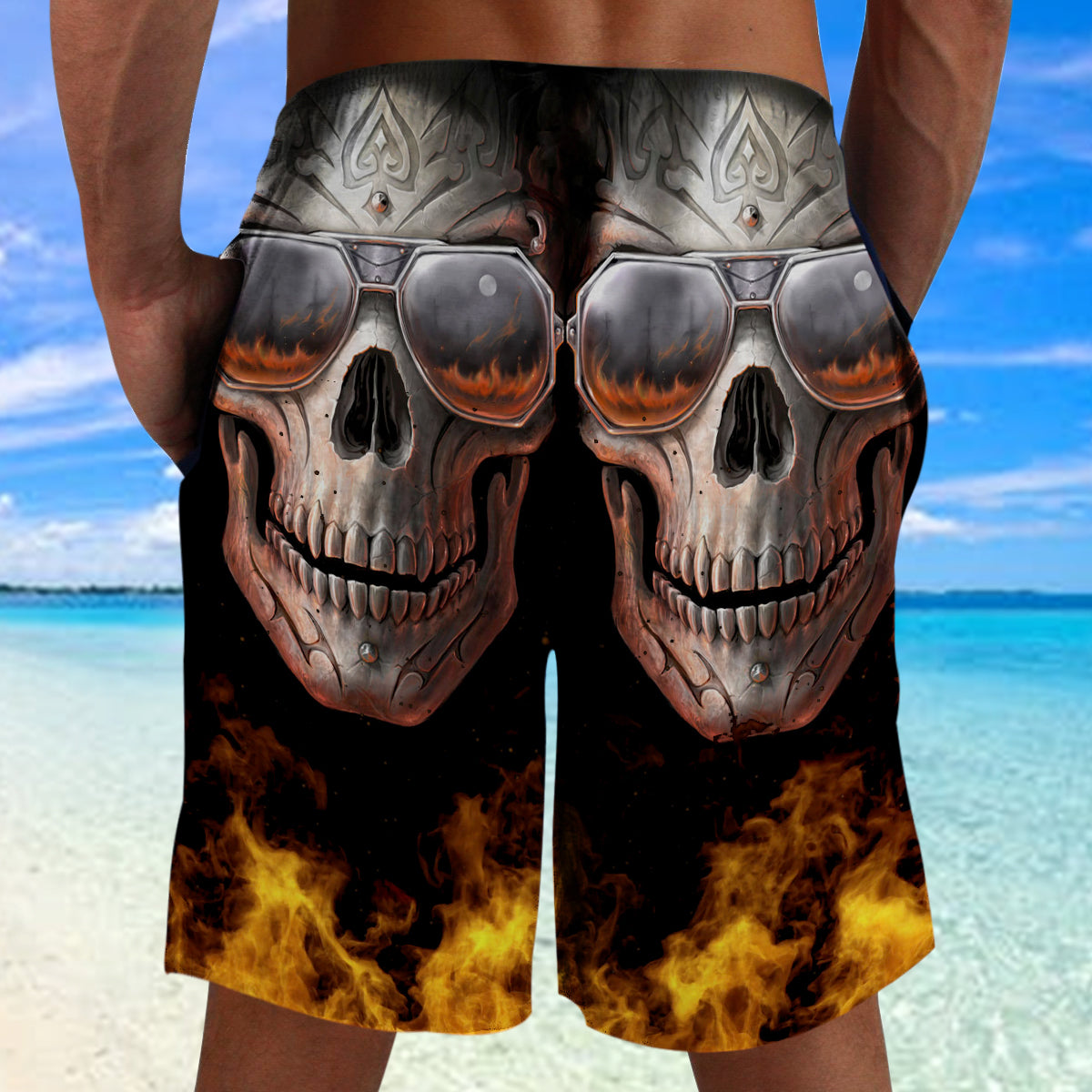 Skull 3D Shorts_Hell Fire Skull