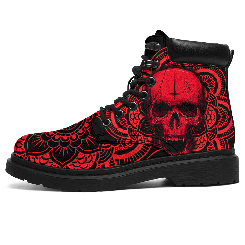 Skull All Season Boots Gothic Shoes Fashion - 04451
