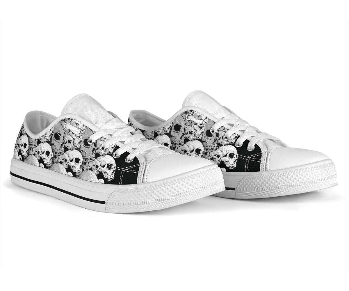 Skull Low Top Shoes Black - 04612