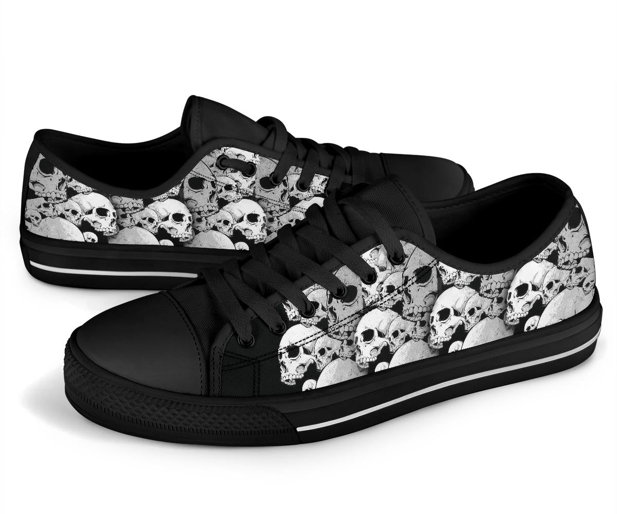 Skull Low Top Shoes Black - 04612