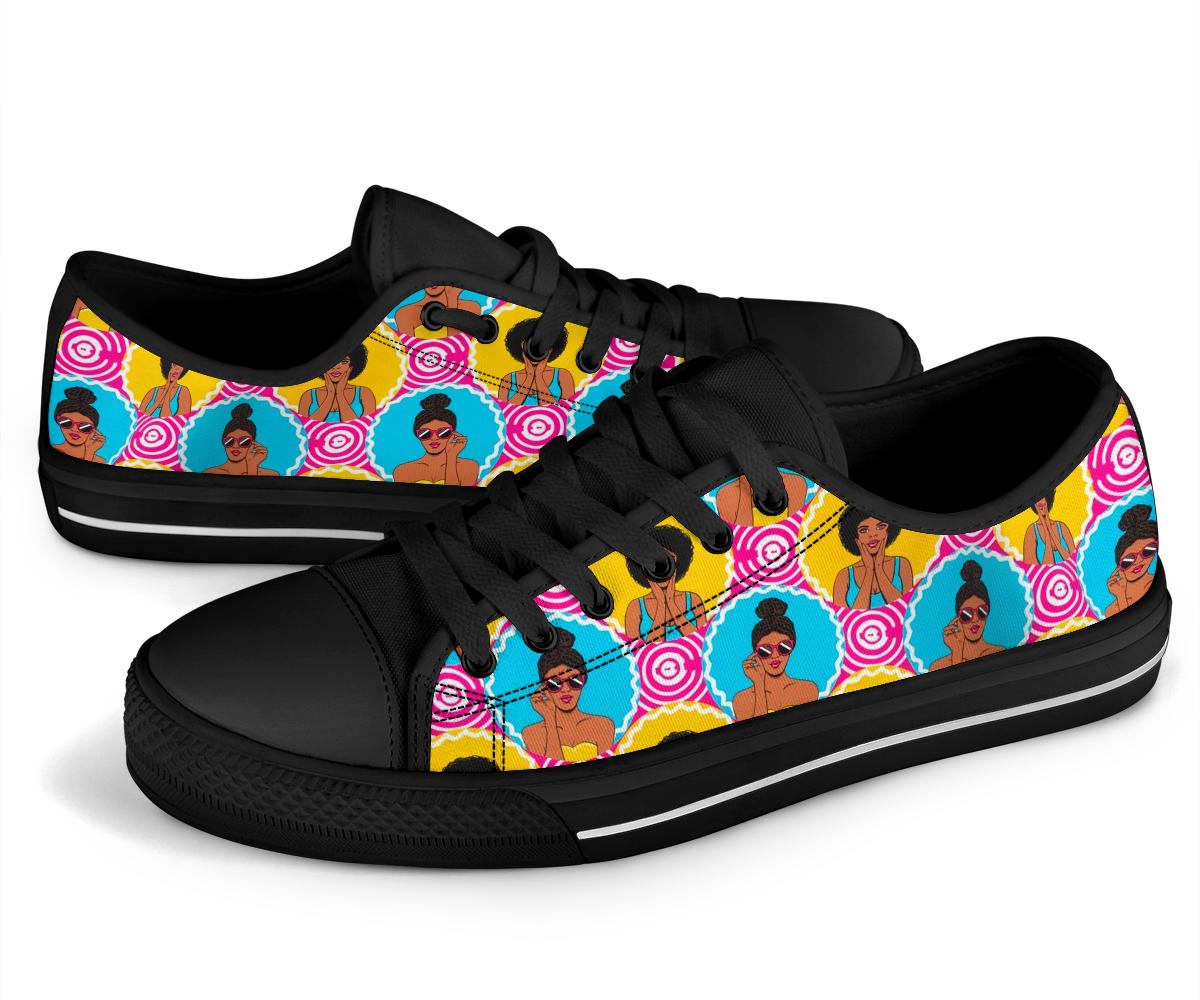 African american girls retro Low Top Shoes 06746