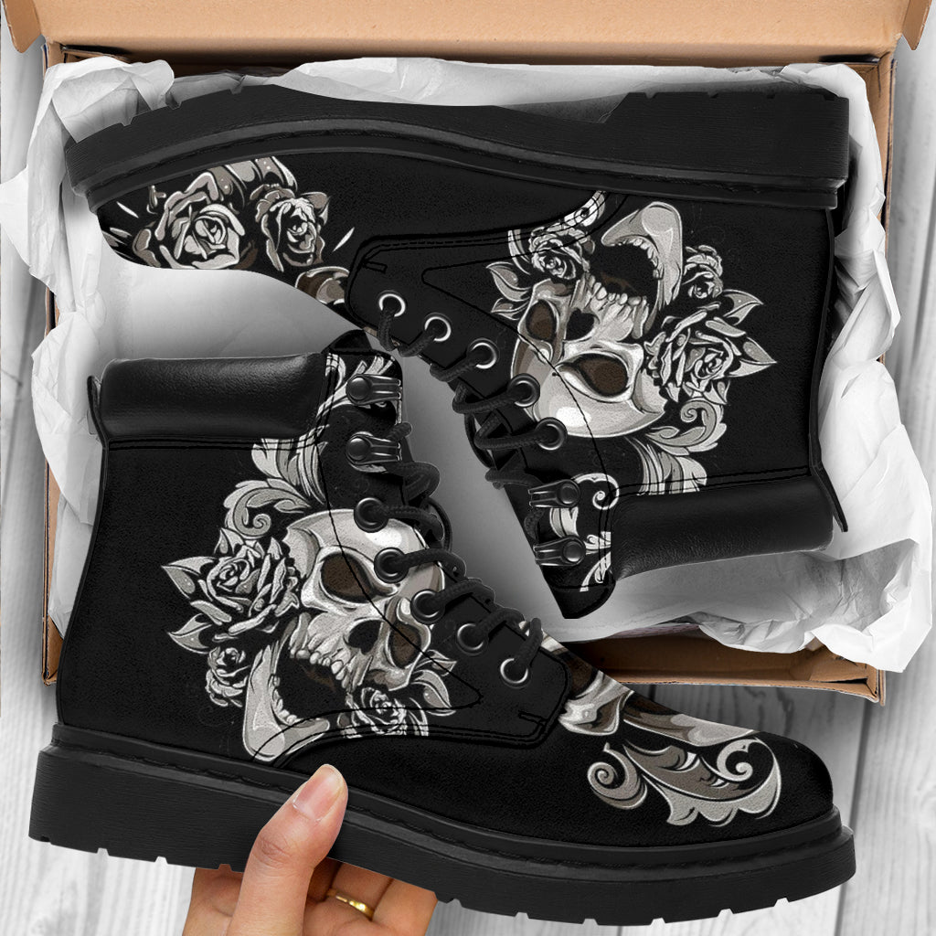 Skull All Season Boots Gothic Shoes Fashion - 04454