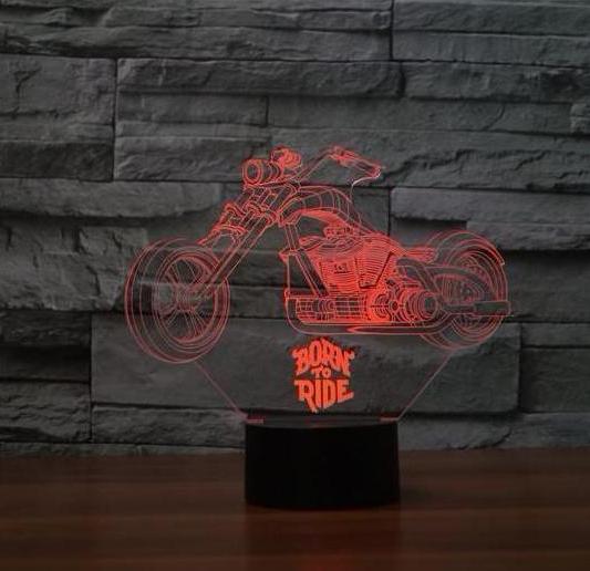 Born to ride 3D Lamp 7 Changeable Color