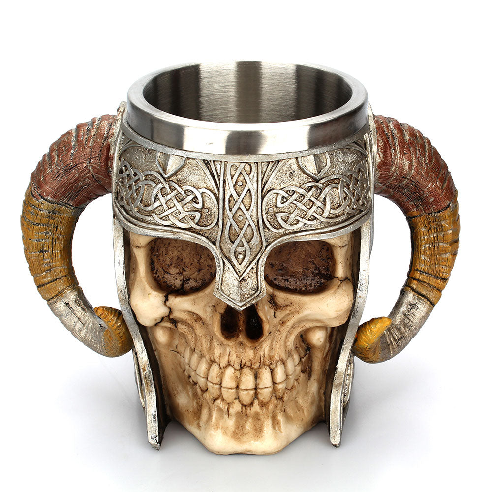 Stainless Steel Skull Viking Mug
