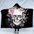 Skull Hooded Blanket - Sugar Skull Flower