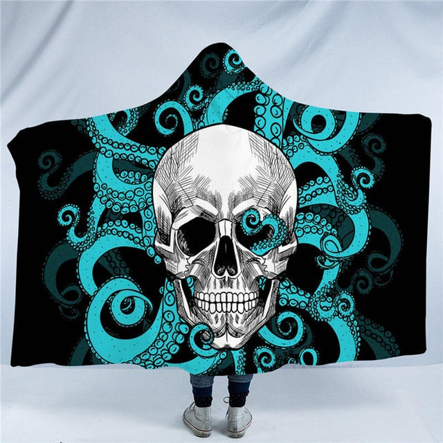 Skull Hooded Blanket - Octopus Skull